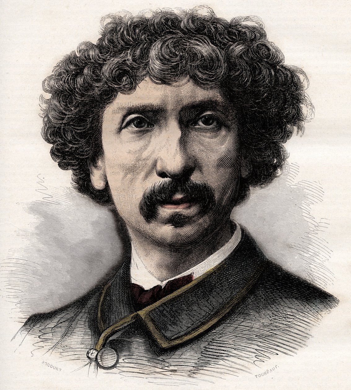 Charles Garnierin (1825-1898), ranskalaisen arkkitehdin muotokuva - kaiverrus ”La musique populaire”” kuvitettuun viikkolehteen - 1882 tekijältä Unknown artist