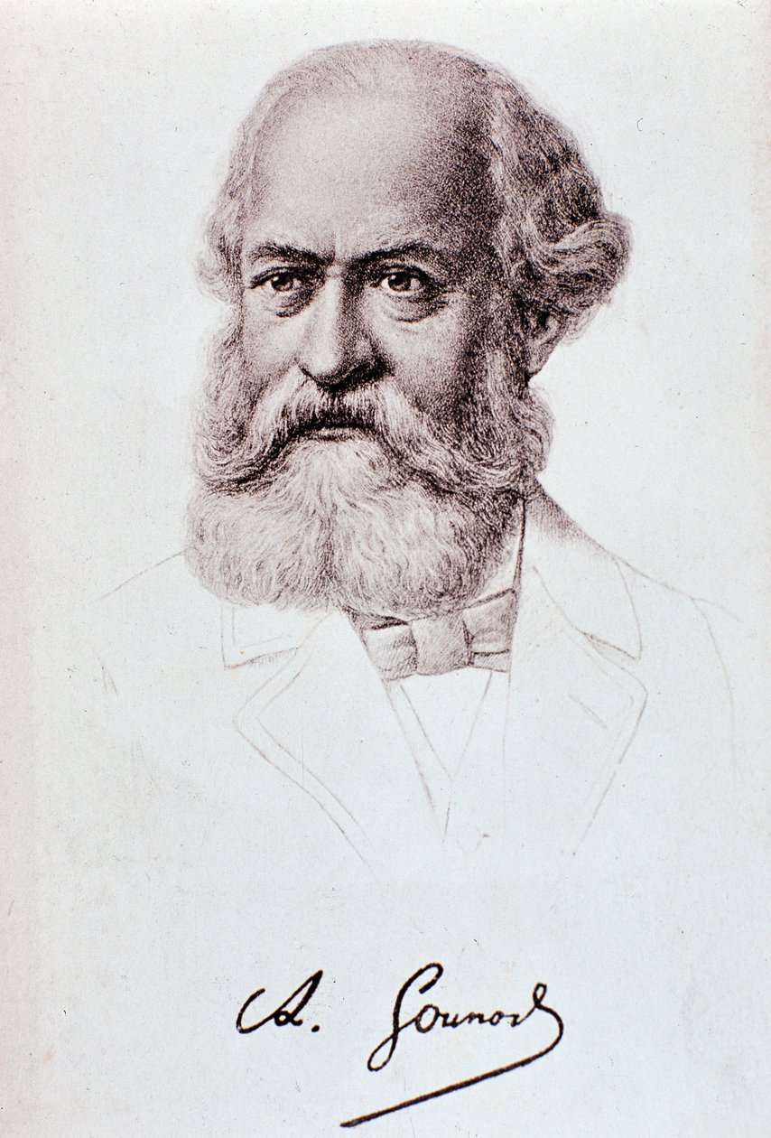 Muotokuva Charles Gounodista (1818-1893) englantilaisesta säveltäjästä Drawing. 1800-luvulla. Milano, konservatorion biblioteca tekijältä Unknown artist