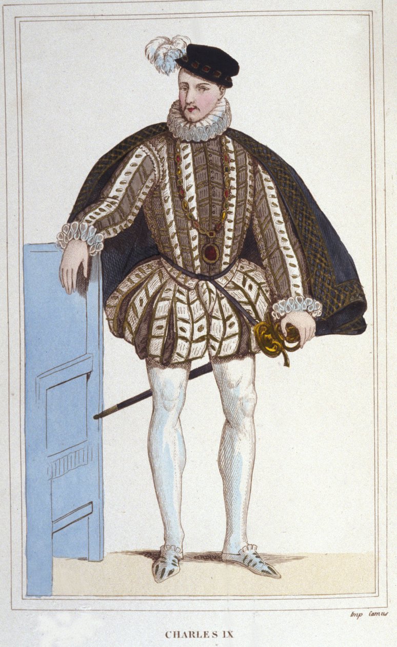 Kaarle IX:n (1550 - 1574), Ranskan kuninkaan muotokuva. tekijältä Unknown artist