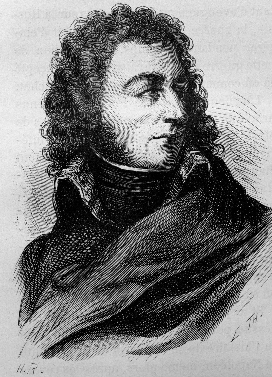 Muotokuva Charles John - baptisti Bernadotte (Charles XIV) (1763 - 1844). Kaiverrus 1800-luvun lopusta H. Martinin teokseen "Histoire de France". tekijältä Unknown artist