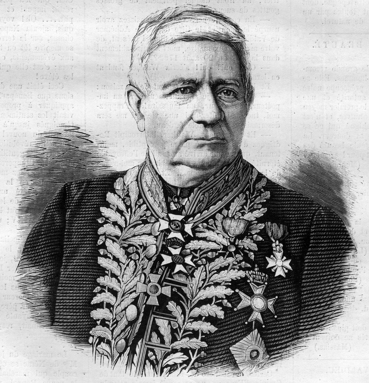Muotokuva Charles Joseph Pascal de Luesemansista (1808 -1882) belgialainen poliitikko - kaiverrus vuodelta 1882 tekijältä Unknown artist