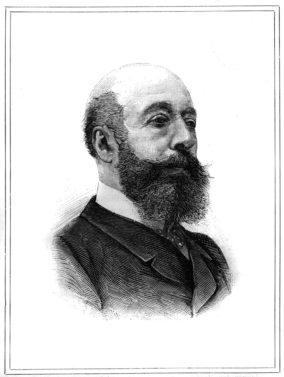 Muotokuva ranskalaisesta poliitikosta Charles Lambert de Sainte Croix (Sainte-Croix) (1827-1889). Kaiverrus "" Kuvitettu maailma", tammikuun 2 tekijältä Unknown artist