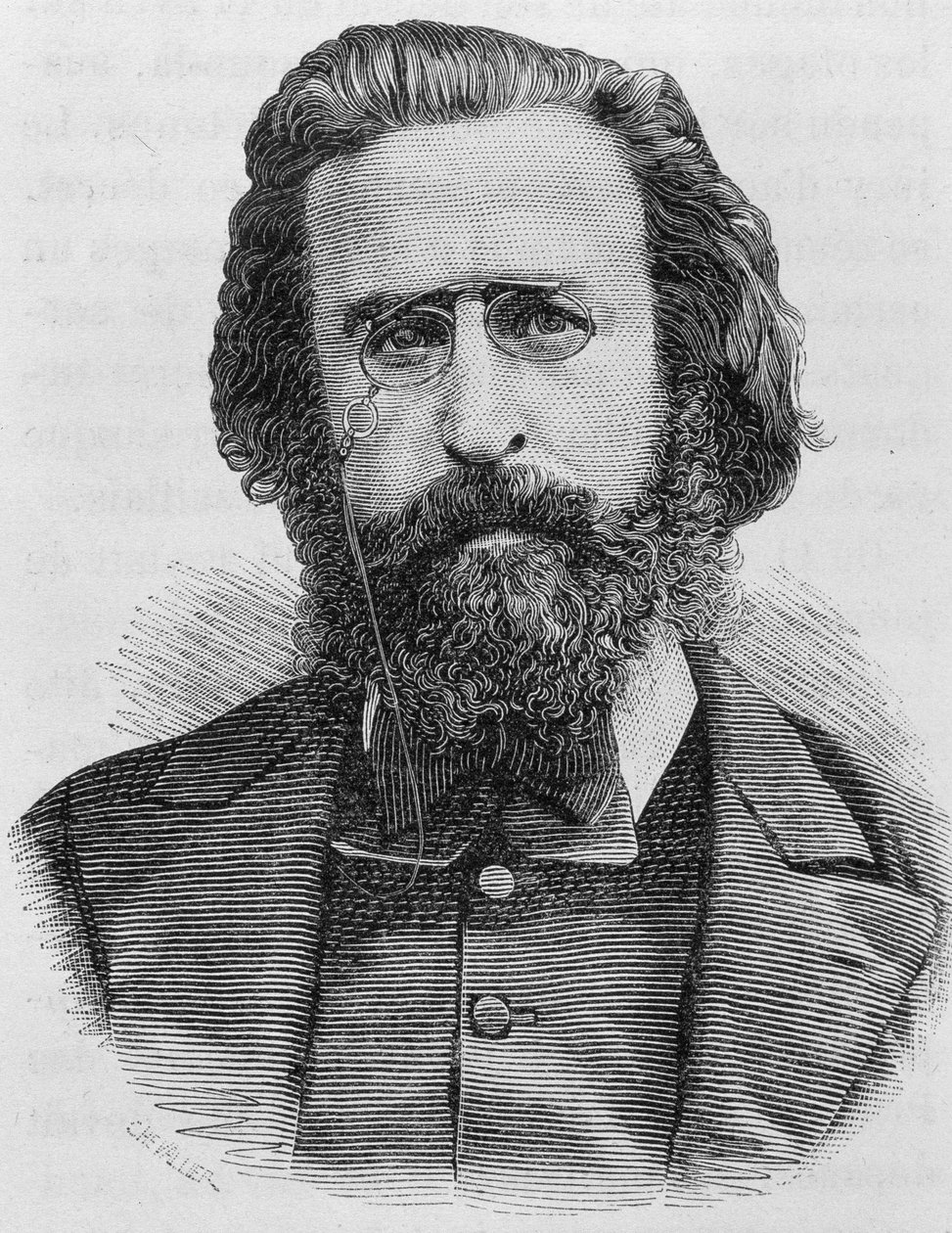Charles Théophile Ferrén (1845 - 1871) muotokuva. Kaiverrus 1800-luvun lopusta H. Martinin teokseen "Histoire de France". tekijältä Unknown artist