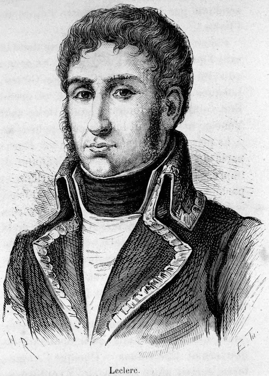 Muotokuva Charles Victor Emmanuel Leclercistä (1772-1802), ranskalainen kenraali, hän liittyi Bonaparteen Toulonin piirityksessä vuonna 1793 ja ePousamarie-Paulettein nimeltä Pauline Bonaparte vuonna 1797. tekijältä Unknown artist