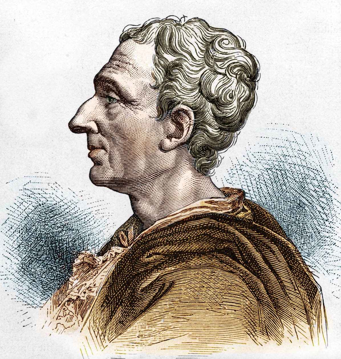 Muotokuva Charles de Secondatista (1689 - 1755), paroni De La Brèdesta ja Montesquieusta. Kaiverrus 1800-luvulta. tekijältä Unknown artist