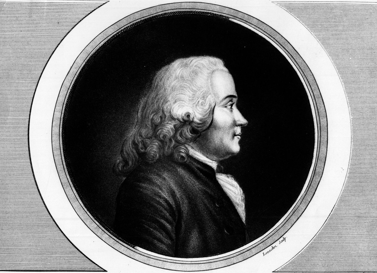Chretien Guillaume de Malesherbesin (1721-1794) muotokuva. Kaiverrus "" Täydellinen kokoelma Ranskan vallankumouksen historiallisia maalauksia, kolme osaa.""" 1804. tekijältä Unknown artist