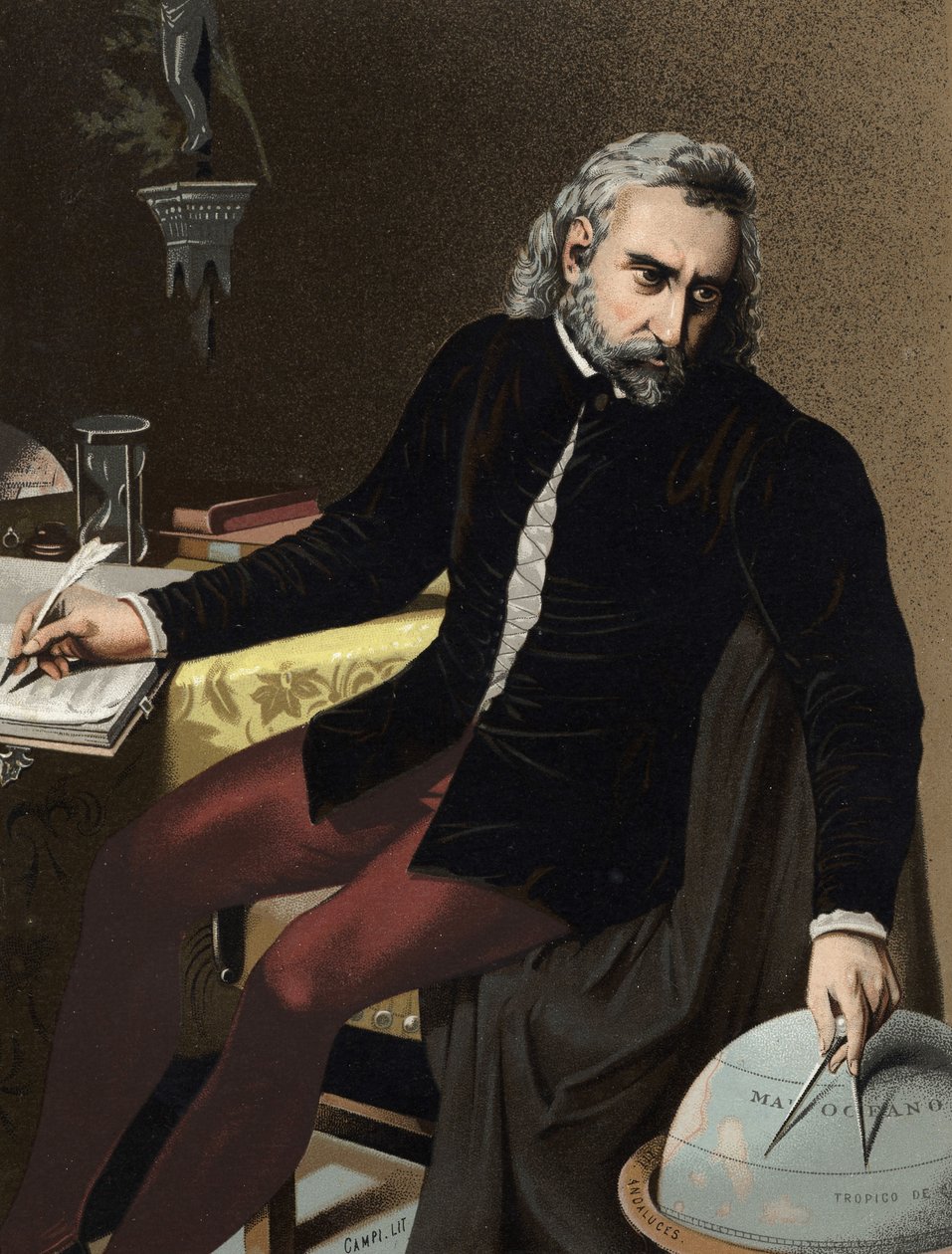 Kristoffer Kolumbuksen muotokuva italiaksi Cristoforo Colombo: Geenien navigaattori (Genes tekijältä Unknown artist
