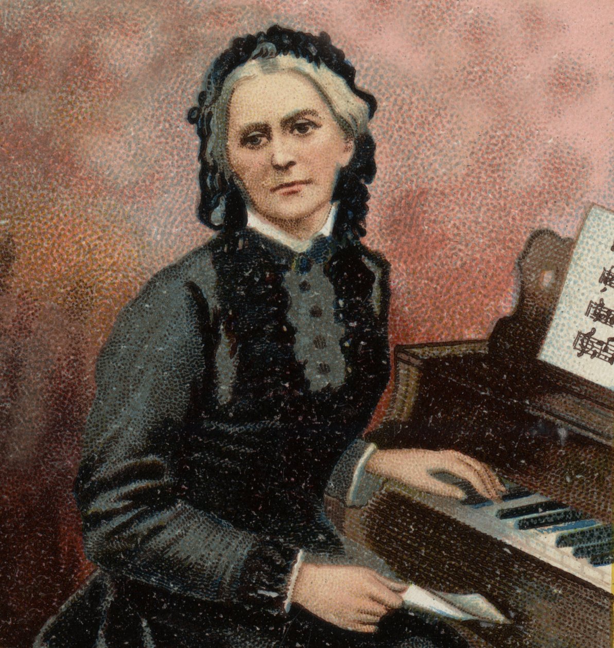 Clara Schumannin (1819-1896), saksalaisen pianistin ja säveltäjän, Robert Schumannin vaimon muotokuva. tekijältä Unknown artist