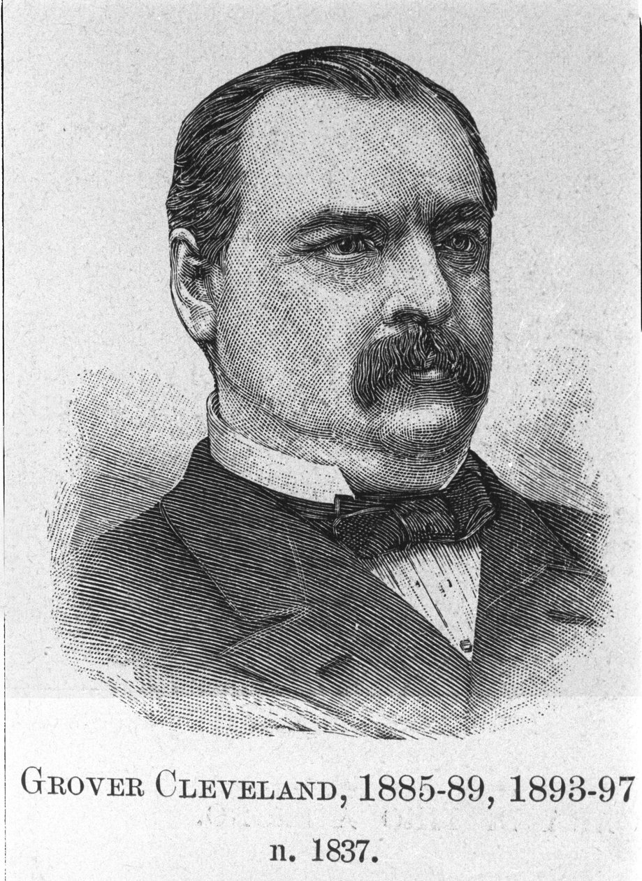 Muotokuva Cleveland Groverista (1837 - 1908), yhdysvaltalaisesta valtiomiehestä. tekijältä Unknown artist