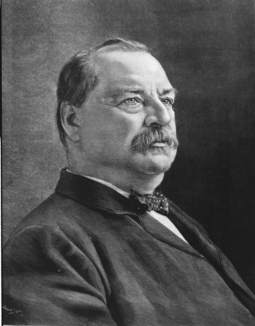 Muotokuva Cleveland Groverista (1837 - 1908), yhdysvaltalaisesta valtiomiehestä. tekijältä Unknown artist