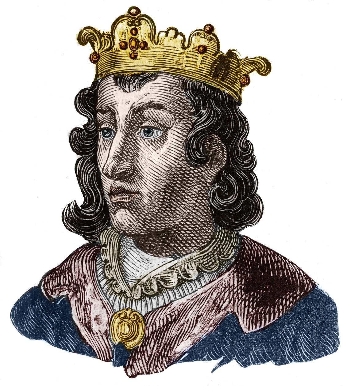 Neutrian ja Burgundin kuninkaan Clothaire III (652 - 673) muotokuva tekijältä Unknown artist