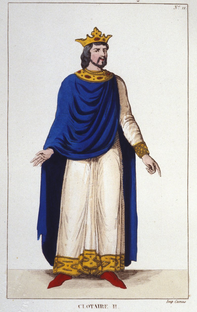 Neutrian kuninkaan ja frankkien kuninkaan Clothaire II:n (584 - 628) muotokuva. tekijältä Unknown artist