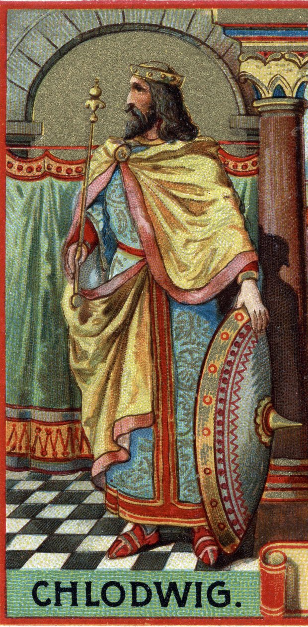 Muotokuva frangien kuninkaan Cloviksesta 481-511 jKr. tekijältä Unknown artist