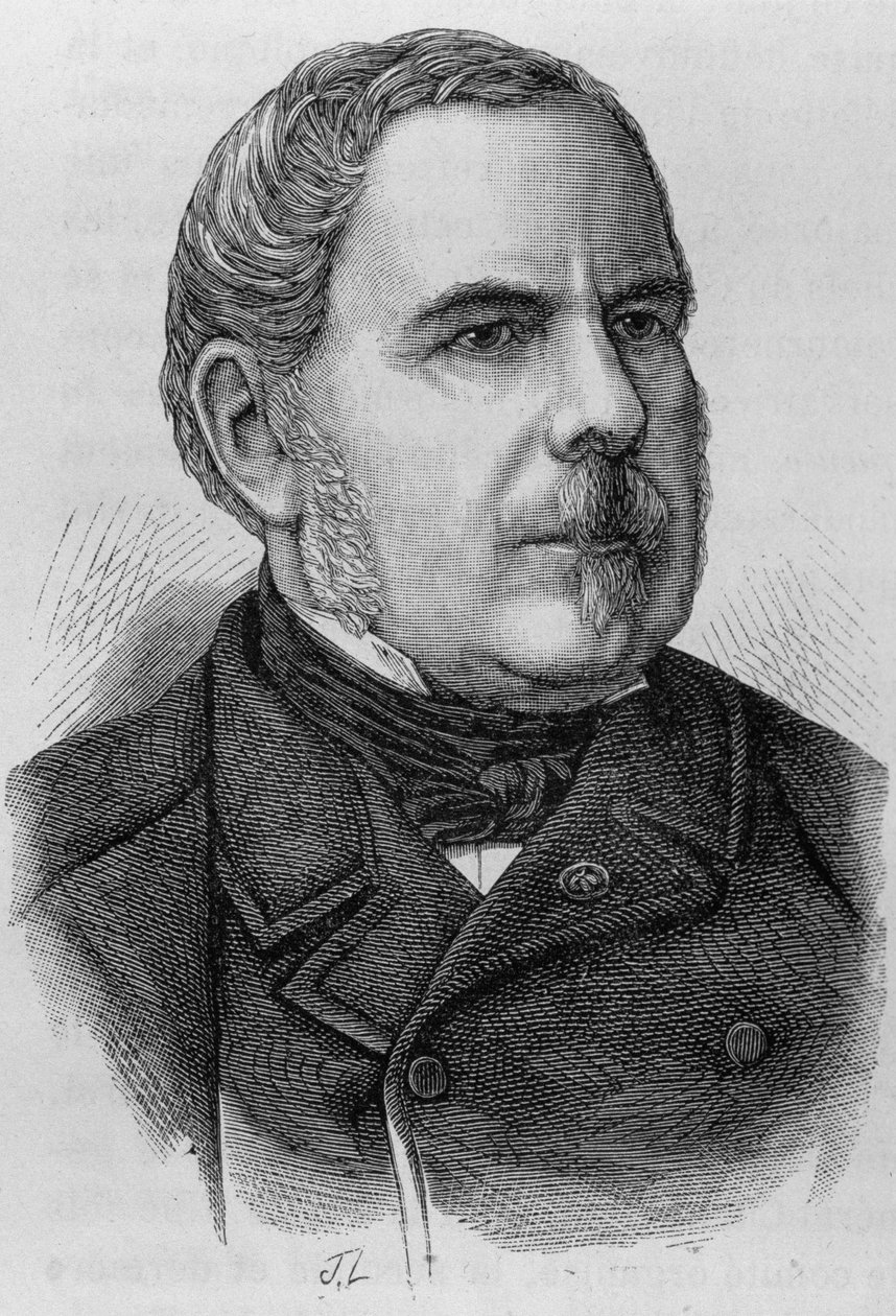 Muotokuva kreivi Napoleon Darusta (? - 1889). Kaiverrus 1800-luvun lopusta H. Martinin teokseen "Histoire de France". tekijältä Unknown artist