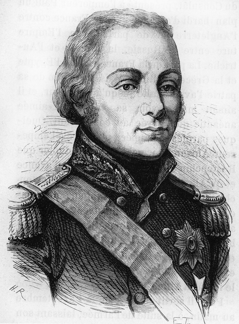 Muotokuva kreivi Rostopchinesta (1765 - 1826). Kaiverrus 1800-luvun lopusta H. Martinin teokseen "Histoire de France". tekijältä Unknown artist