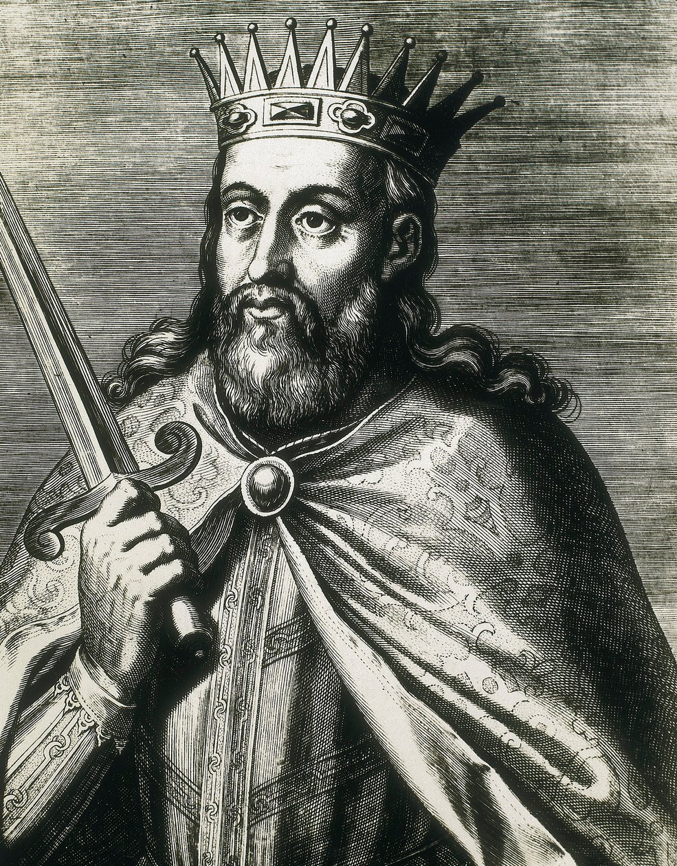 Denisin Portugalilainen muotokuva (viljelijäkuningas) (kaiverrus) tekijältä Unknown artist