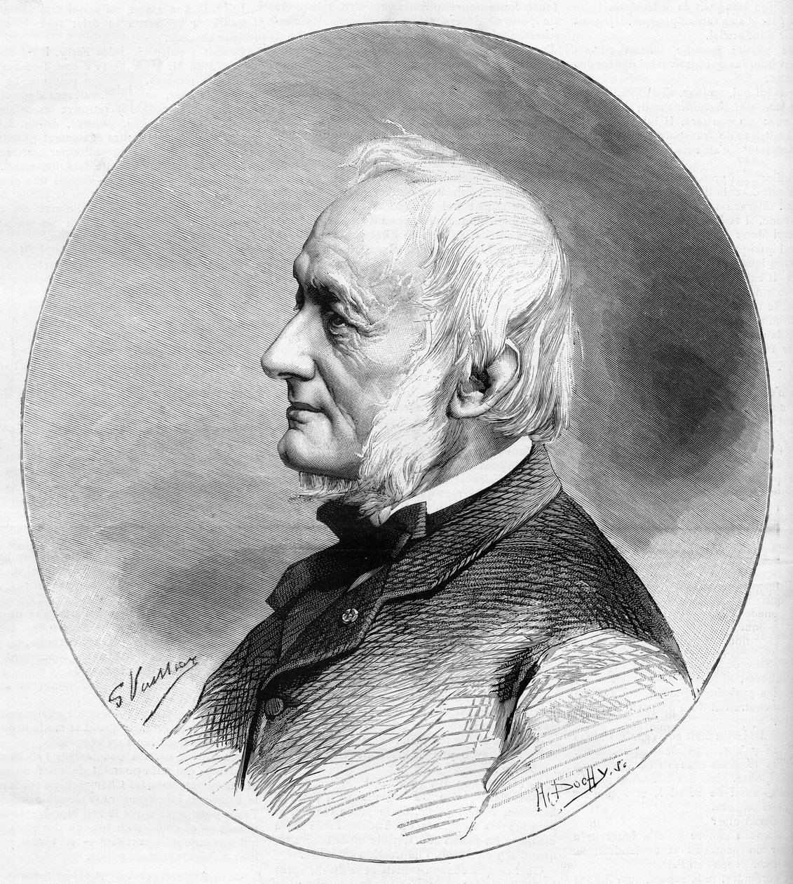 Muotokuva Desire Nisardista (1806-1888), kirjailija ja Ranskan akatemian jäsen, joka valittiin vuonna 1850. tekijältä Unknown artist