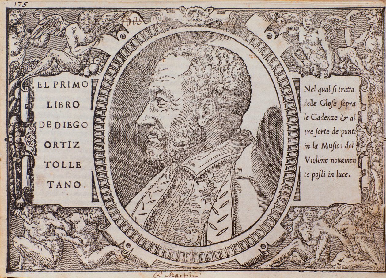 Diego Ortizin muotokuva (puupiirros). tekijältä Unknown artist