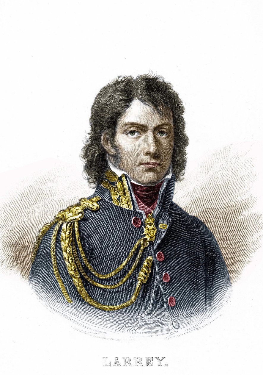 Dominique Jeanin, Baron Larreyn (1766 - 1842), ranskalaisen sotilaskirurgin ja ambulanssin keksijän muotokuva. Kaiverrus 1800-luvulta. tekijältä Unknown artist