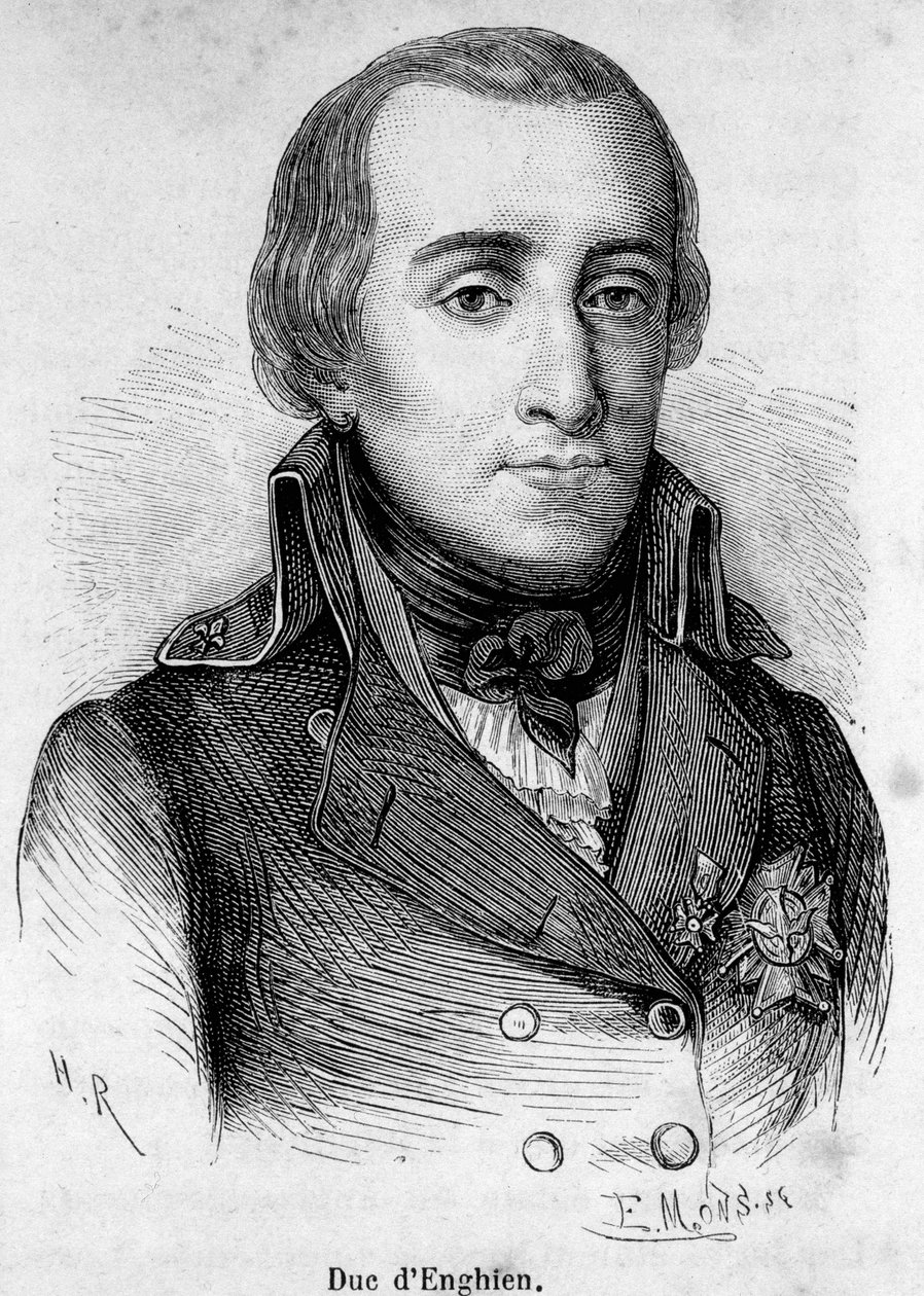 Muotokuva herttua Louis Antoine Henri de Bourbonista Enghienin herttua (1772-1804), Ranskan prinssi, Bonaparte ampui hänet 21. maaliskuuta 1804. tekijältä Unknown artist