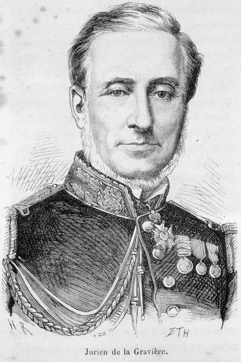 Edmond Jurien de La Gravieren (1812-1892), ranskalaisen amiraalin muotokuva. tekijältä Unknown artist
