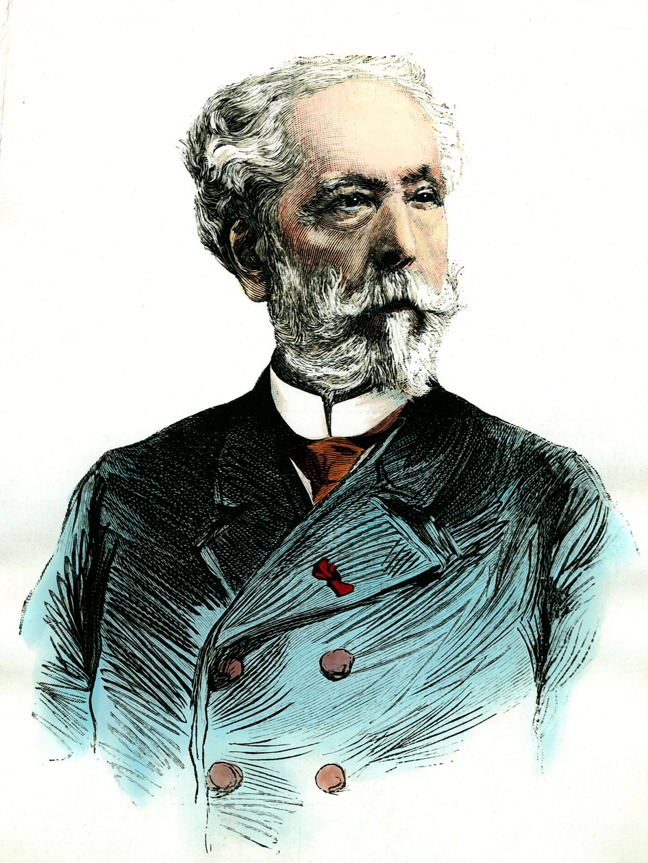 Ranskalaisen säveltäjän Edouard Lalon (1823-1892) muotokuva. Kaiverrus 1800-luvun yksityiskokoelmasta tekijältä Unknown artist
