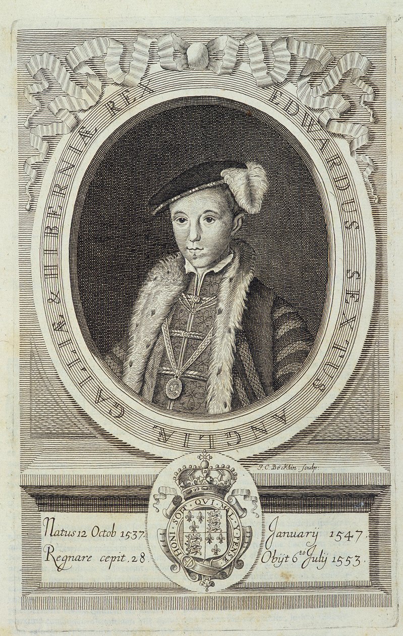 Edward VI:n muotokuva teoksessa "Anglikaanisen kirkon uskonpuhdistuksen historia...", Geneve tekijältä Unknown artist