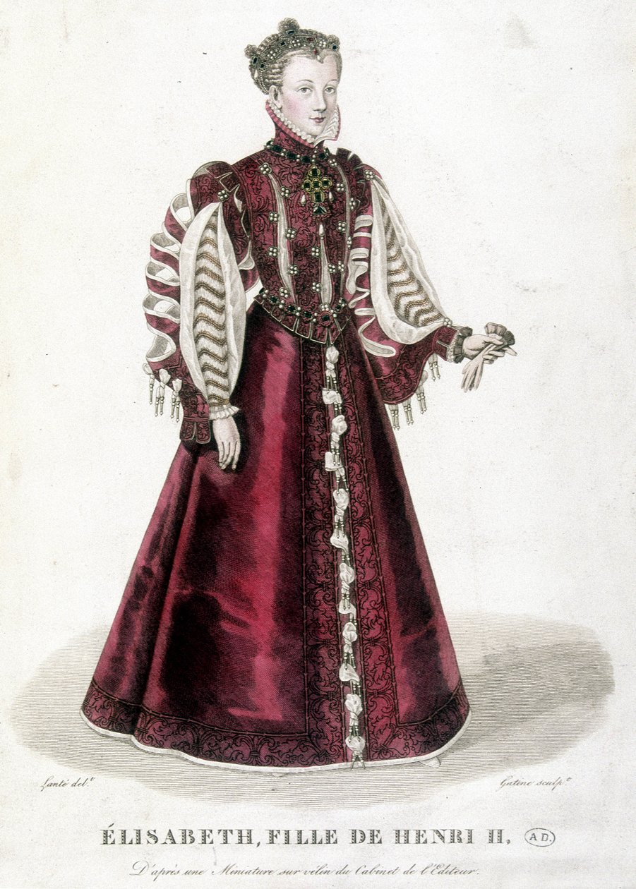 Ranskan kuninkaan (1519-1559) Henrik II:n tyttären Elisabethin muotokuva. tekijältä Unknown artist