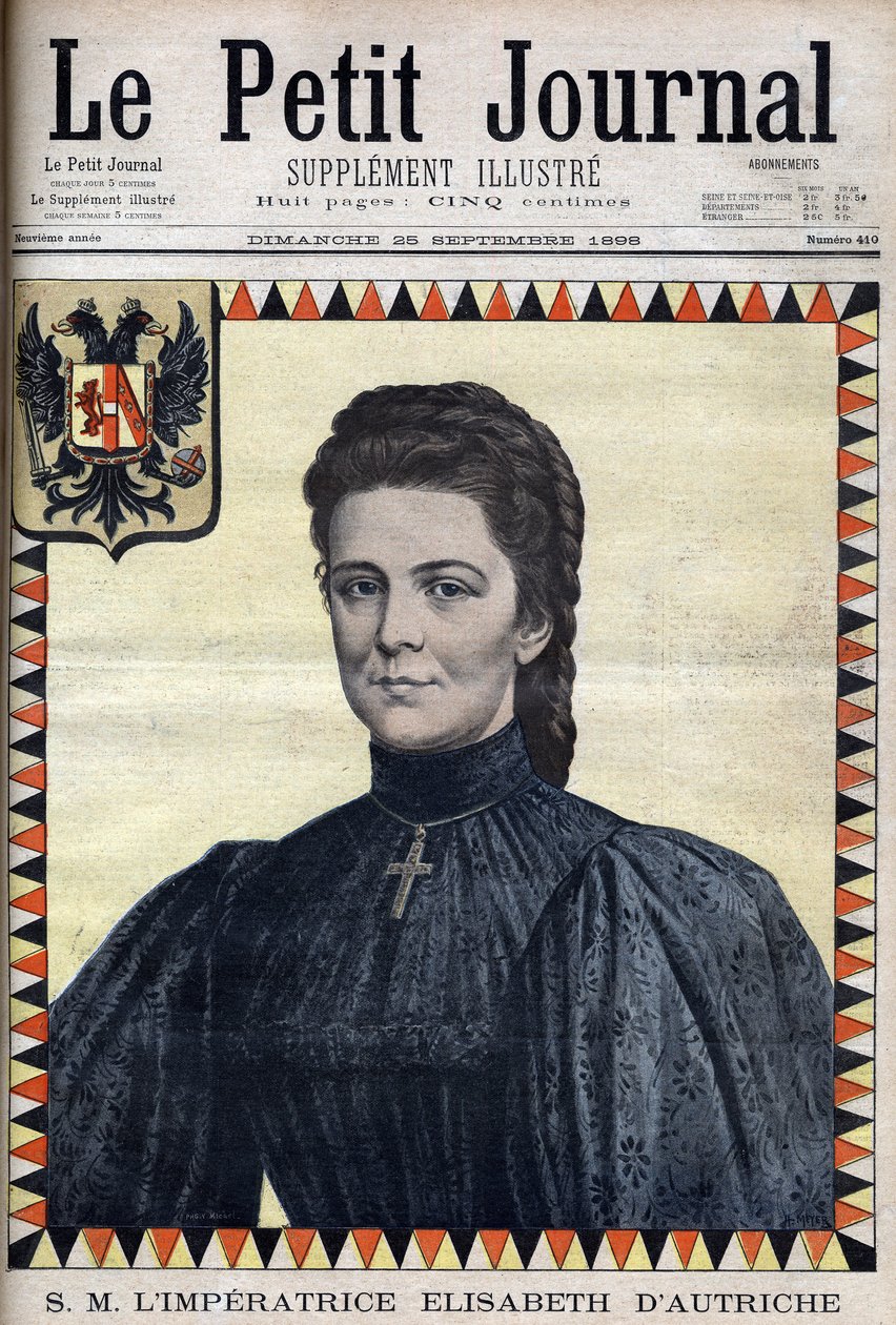 Itävallan Elisabethin (Sissin) muotokuva - "" The Petity Journal" -lehdessä, 25.9.1898 tekijältä Unknown artist