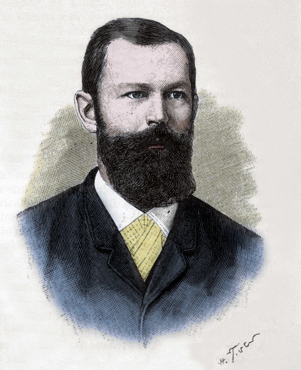 Emil Hermann Fischerin (1852-1919) muotokuva. saksalainen kemisti. tekijältä Unknown artist