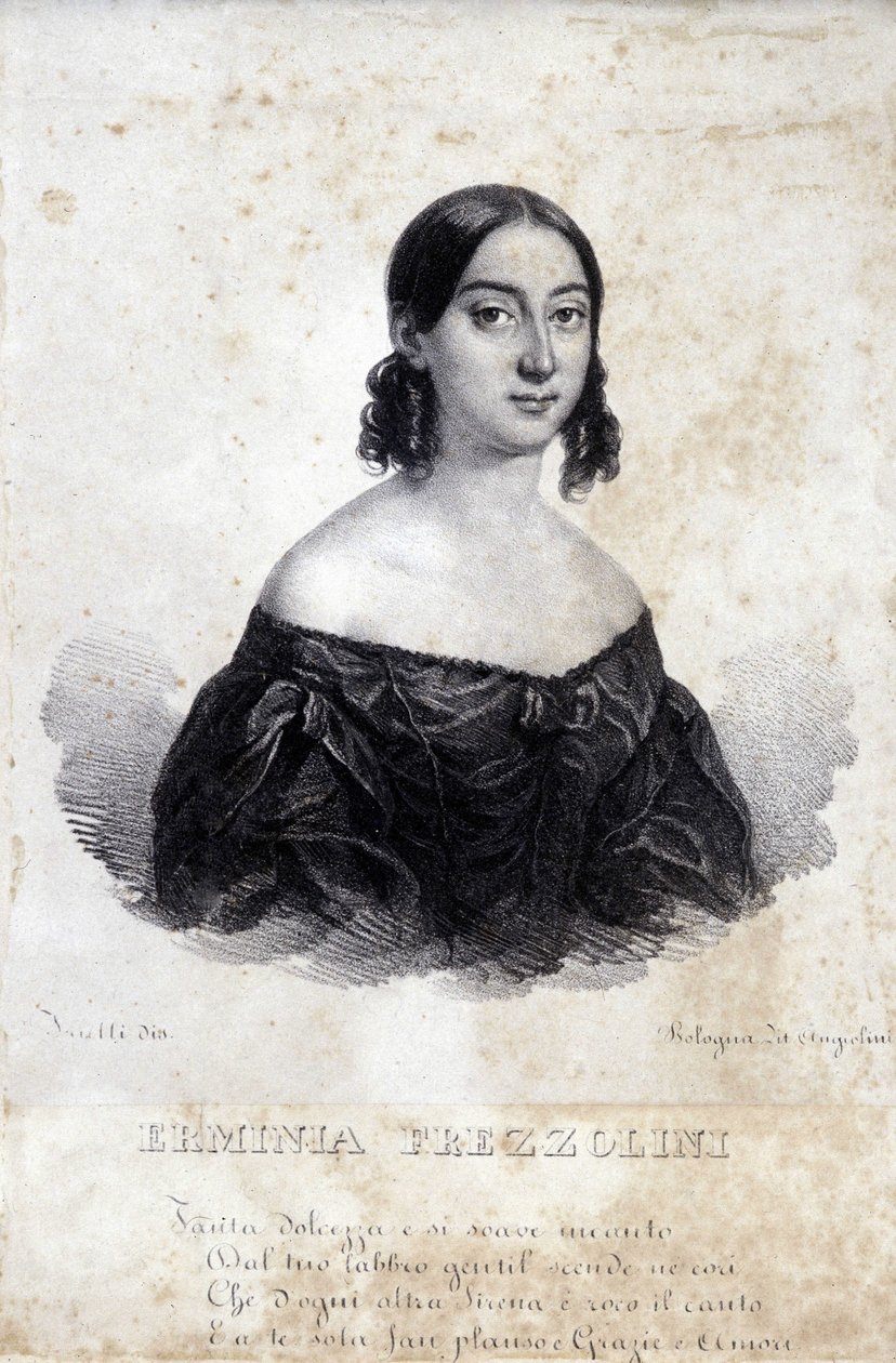 Erminia Frezzolinin muotokuva. italialainen sopraano (1818-1884). tekijältä Unknown artist