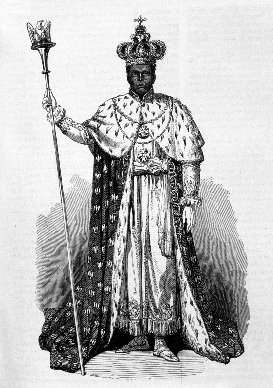Muotokuva Faustin Soulouquesta (1782-1867) dit Faustin I, Haitin keisari 1847–1859 Kaiverrus vuodelta 1856 tekijältä Unknown artist