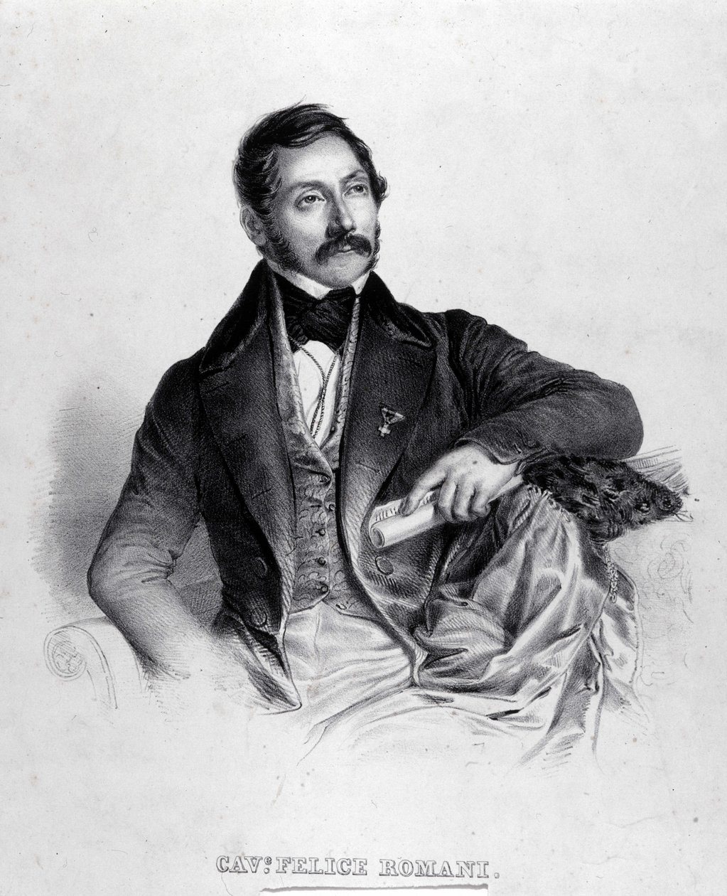 Libretisti, runoilija ja italialainen kriitikko (1788-1865) Felice Romanin muotokuva. tekijältä Unknown artist