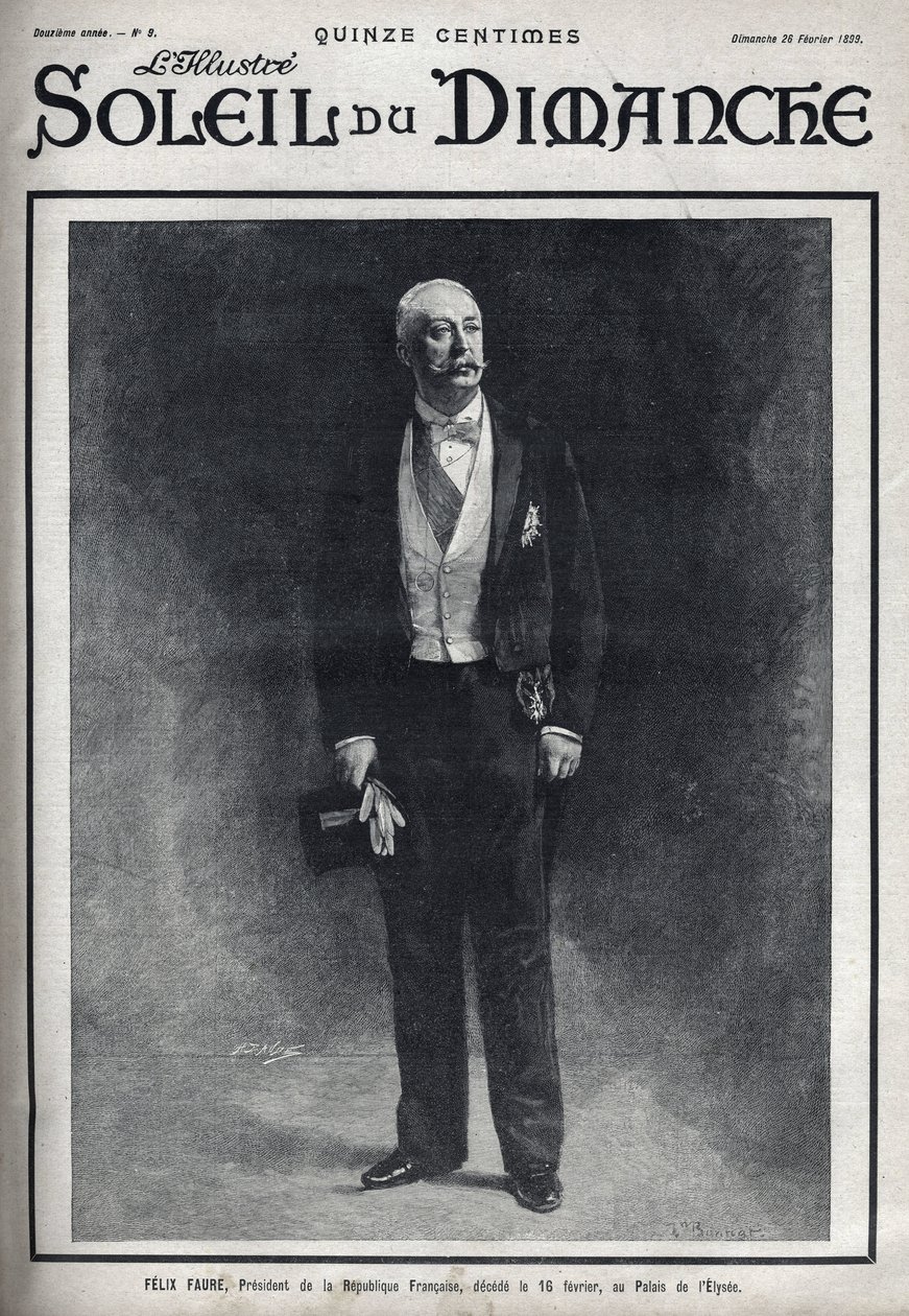 Ranskan tasavallan presidentin Felix Fauren (1841-1899) muotokuva julkaistiin hänen kuoltuaan 16. helmikuuta Palais de l