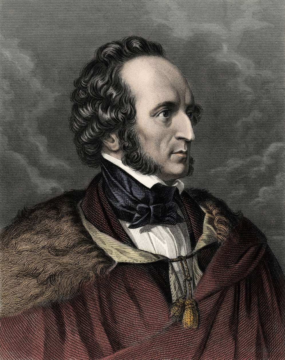 Felix Mendelssohn Bartholdyn (1809-1847), saksalaisen säveltäjän ja kapellimestari muotokuva. tekijältä Unknown artist