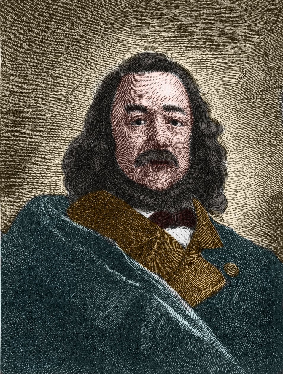 Muotokuva Ferdinand Freiligrathin (1810-1876) saksalaisesta kirjailijasta. tekijältä Unknown artist