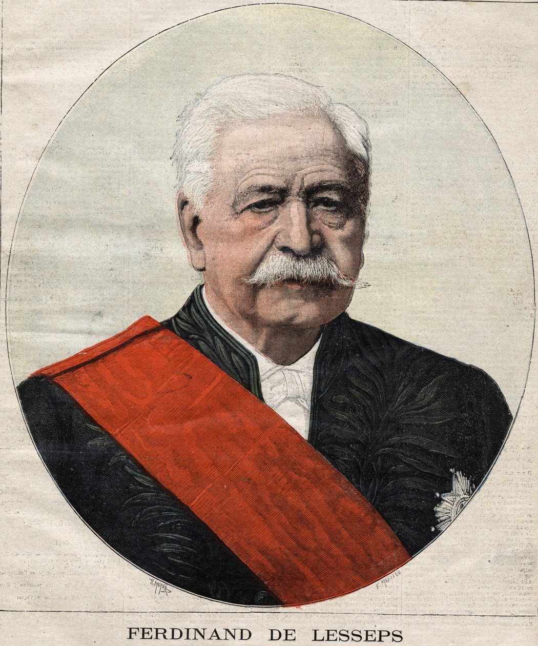 Ranskalaisen diplomaatin ja hallintovirkamies Ferdinand de Lessepsin (1805-1894) muotokuva. tekijältä Unknown artist