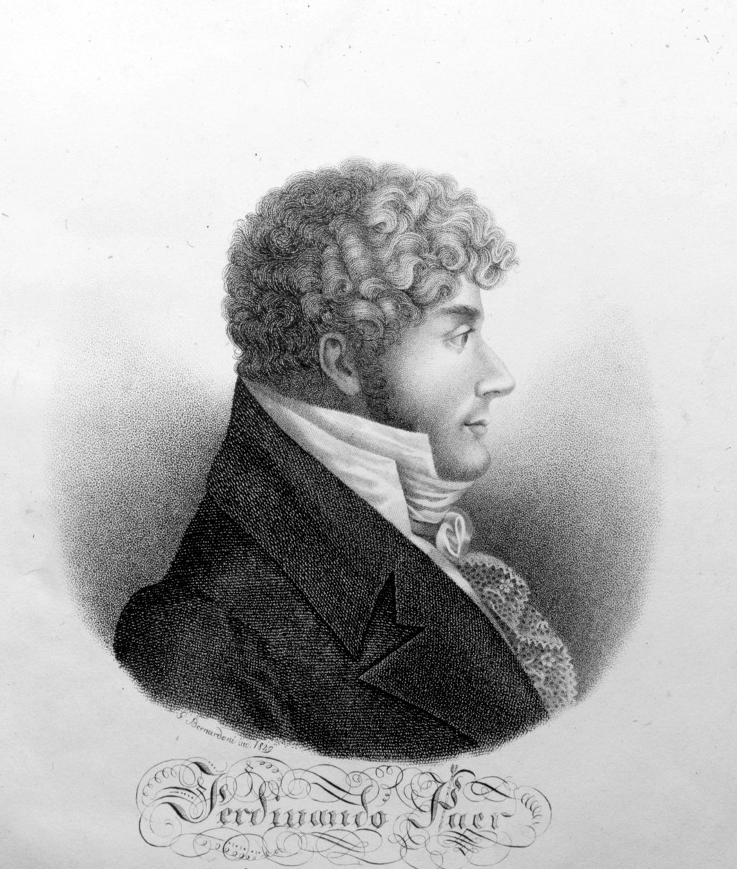 Muotokuva Ferdinando Paerista.Italialainen säveltäjä (1771-1839). tekijältä Unknown artist