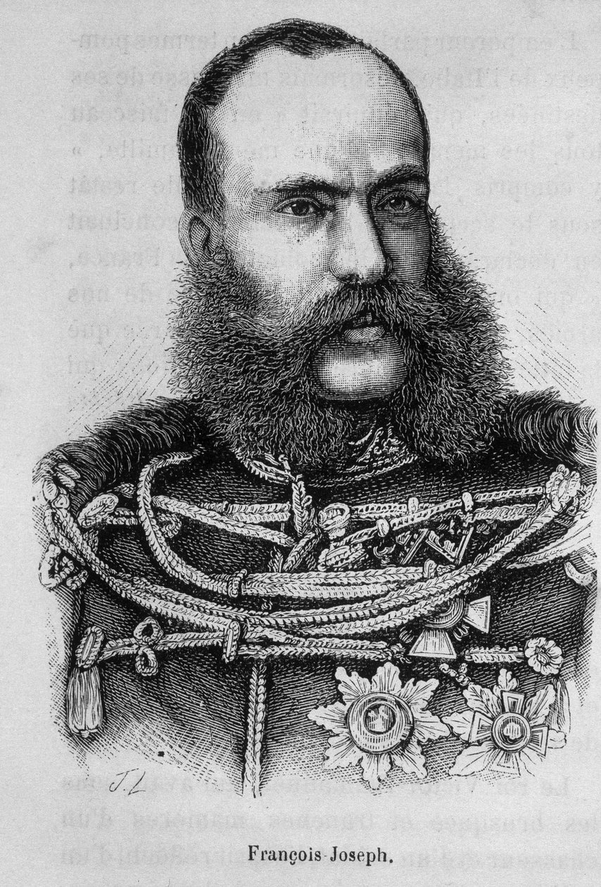 Itävallan keisarin (1830 - 1916) Francis Joseph I:n muotokuva tekijältä Unknown artist