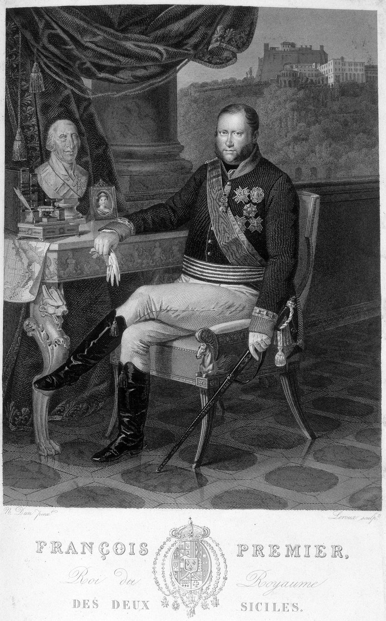 Kahden Sisilian kuninkaan Francois 1:n (1777-1830) muotokuva. tekijältä Unknown artist