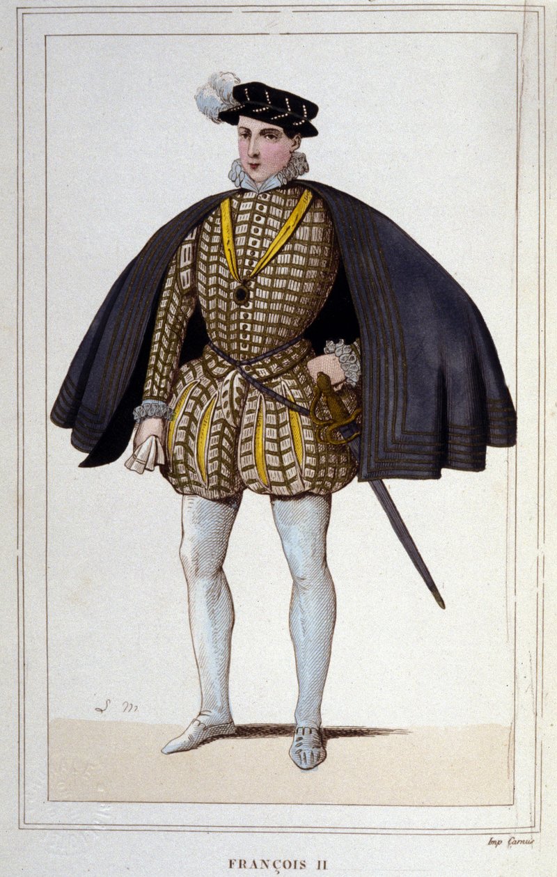 Muotokuva Francois II:sta (1544 - 1560), Ranskan kuningas, kaiverrus vuodelta 1830 tekijältä Unknown artist