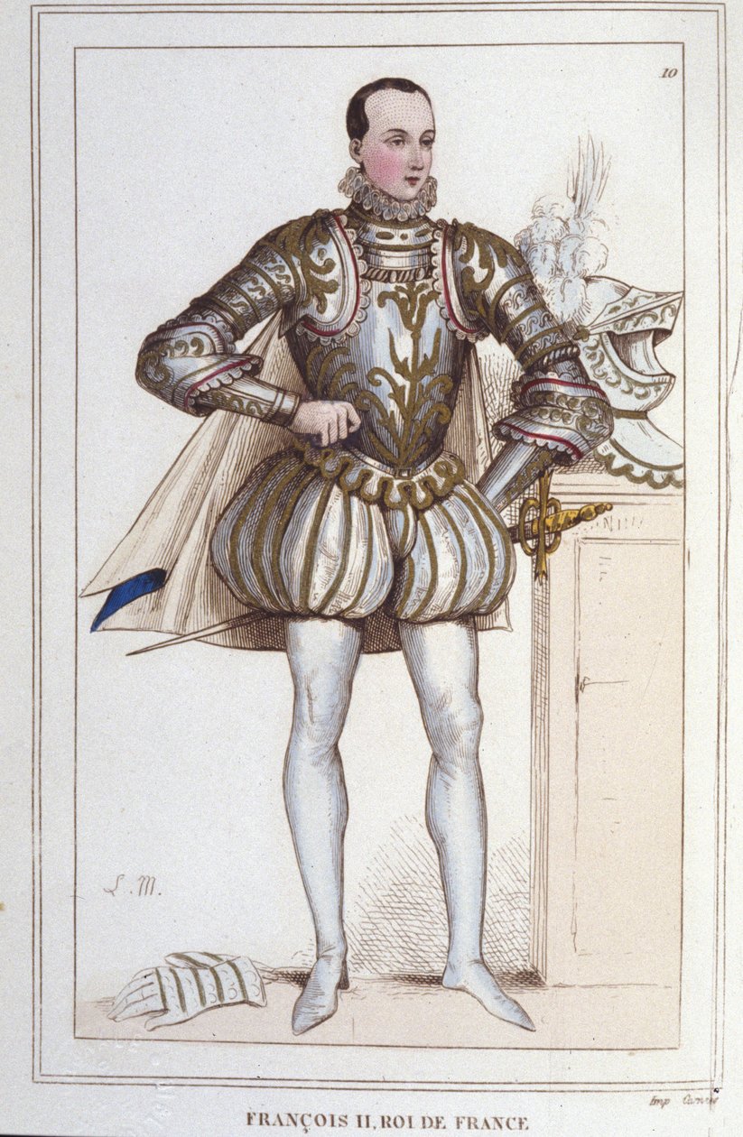 Muotokuva Francois II:sta (1544 - 1560), Ranskan kuningas, kaiverrus vuodelta 1830 tekijältä Unknown artist