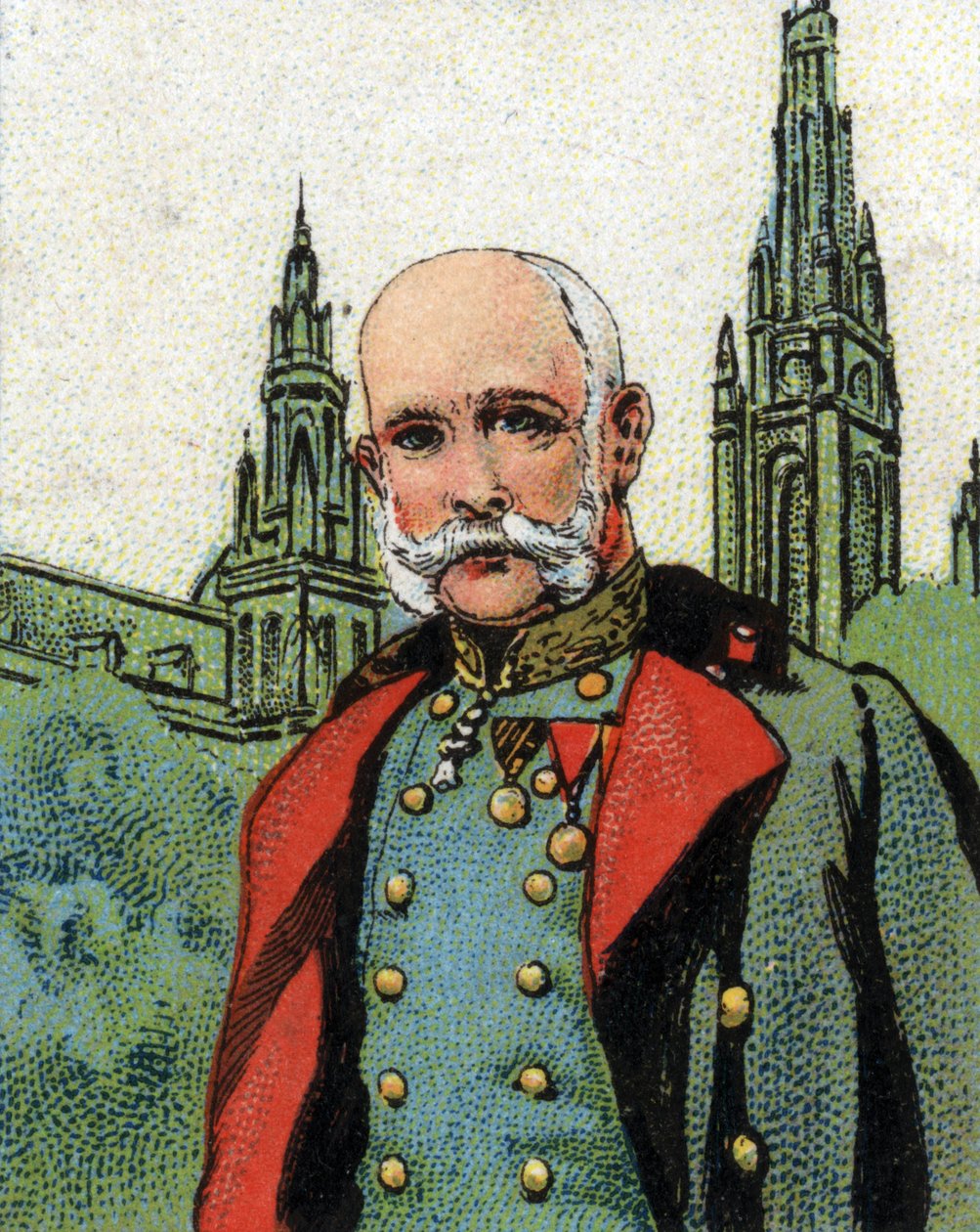 Itävallan keisarin Francois Joseph I:n (1830-1916) muotokuva. Kromolitografia. tekijältä Unknown artist