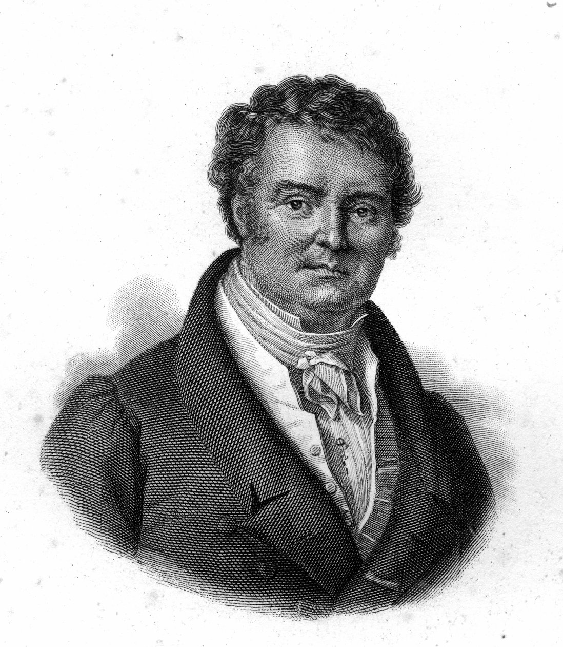 Pariisin lääketieteellisen tiedekunnan professorin François Broussain (1772 - 1838) muotokuva, kaiverrus 1800-luvulta tekijältä Unknown artist