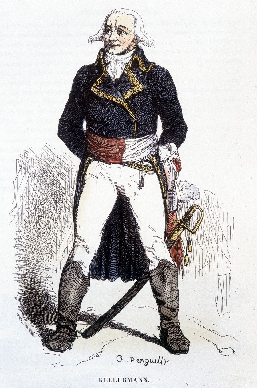 François Christophe Kellermanin muotokuva - kaiverrus tekijältä Unknown artist