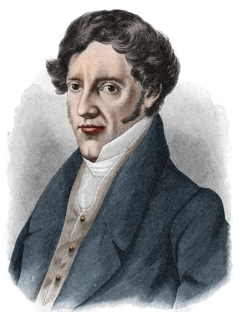 Franz Grillparzerin (1791-1872), itävaltalaisen näytelmäkirjailijan muotokuva. tekijältä Unknown artist