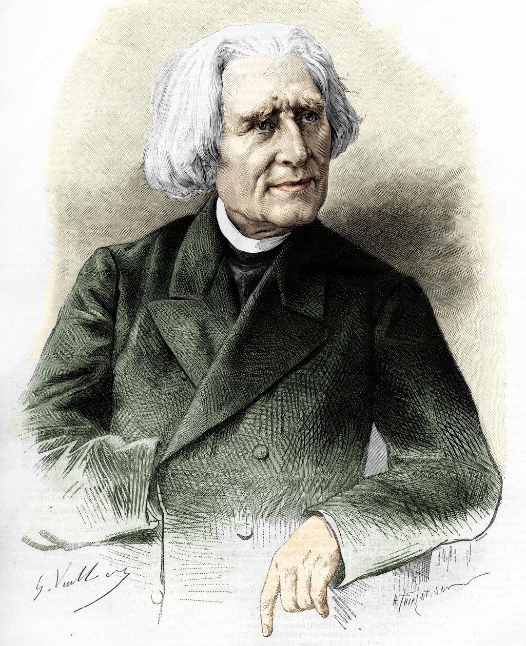 Franz Lisztin (1811-1886) muotokuva unkarilaisesta säveltäjästä ja pianistista. tekijältä Unknown artist