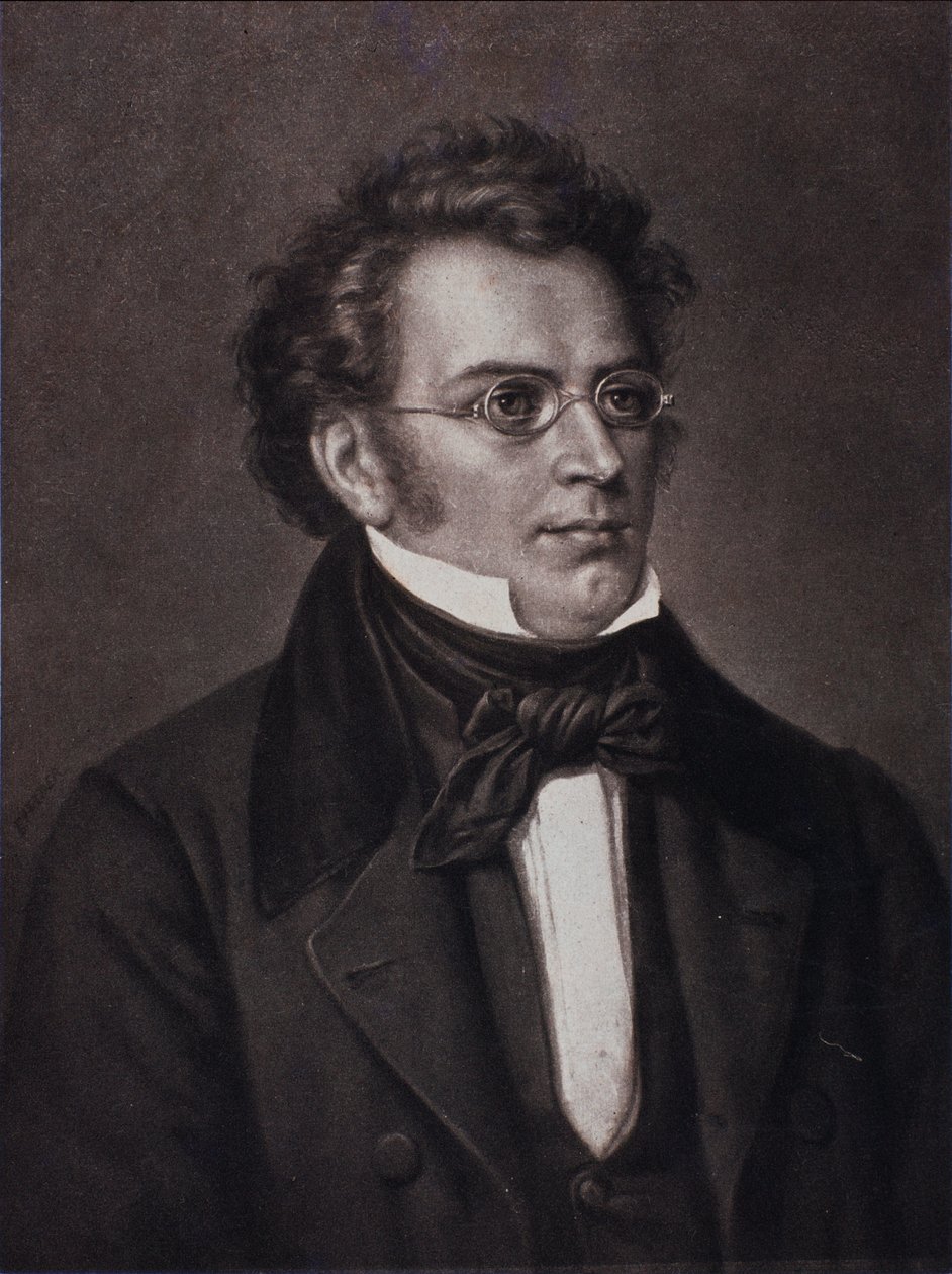 Franz Schubertin muotokuva (kaiverrus) tekijältä Unknown artist