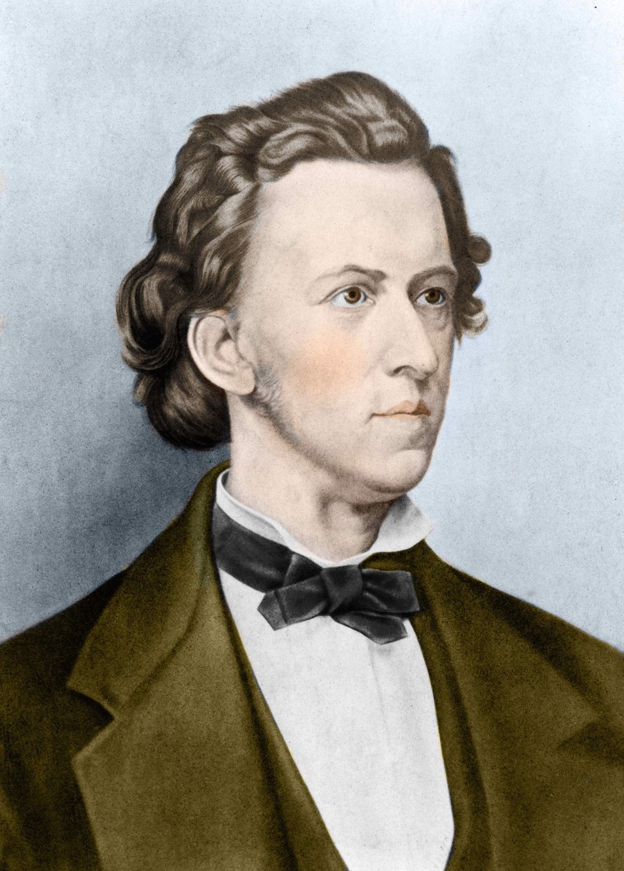 Puolalaisen säveltäjän Frederick Chopinin (1810-1849) muotokuva. tekijältä Unknown artist