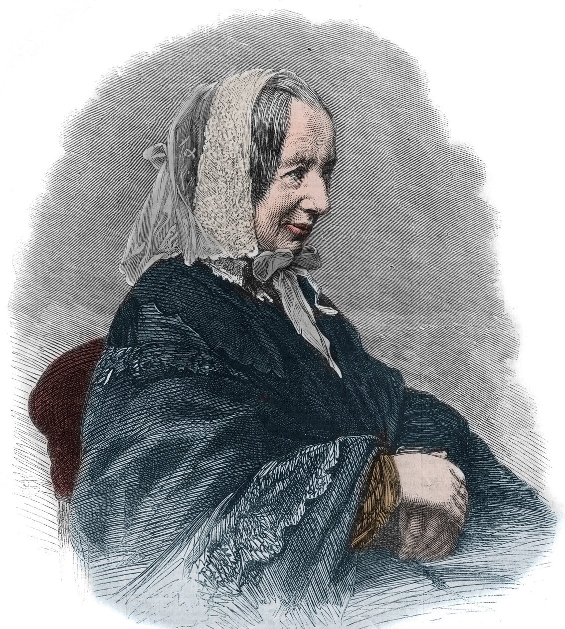 Fredrika Bremerin (1801-65) muotokuva (kaiverrus) ruotsalainen kirjailija ja feministinen aktivisti tekijältä Unknown artist